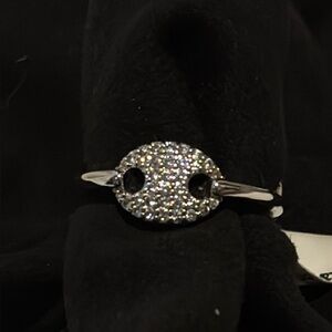 New Dainty faux diamond Pave’ Set Mariner Link Style Ring NWT Sz 8